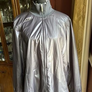 Marina Rinaldi Voyage Lightweight Satin Water resistant Bomber Jacket Gray sizeL